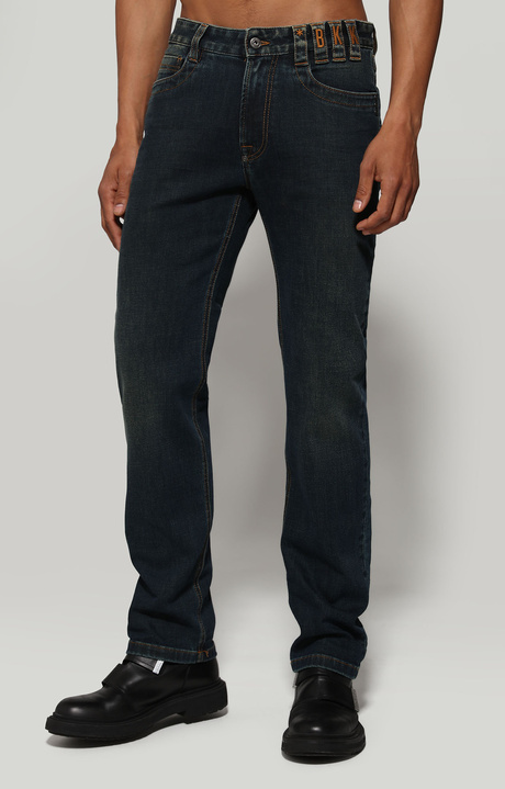 Men's jeans with logo tape - new regular fit, BLUE DENIM, hi-res-1