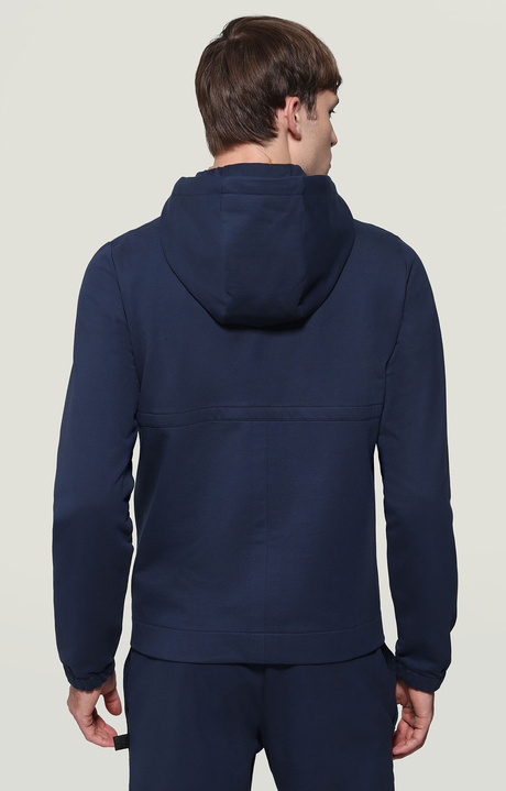 Men's hoodie sweatshirt with zipper, BLUE, hi-res-1