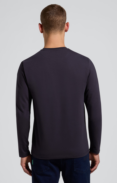 Long-sleeve men's T-shirt - slim fit, BLUE GRAPHITE, hi-res-1