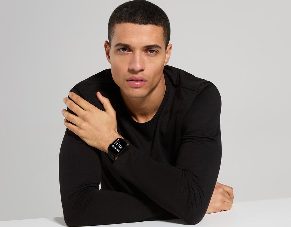 Wireless charging smartwatch, BLACK Wireless charging smartwatch, BLACK, hi-res-1