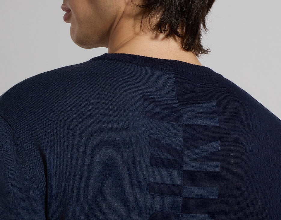 Men’s sweater with broken logo, BLACK IRIS Men’s sweater with broken logo, BLACK IRIS, hi-res-1