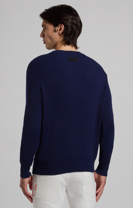 Textured men’s sweater, BLACK IRIS, hi-res-1