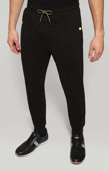 bikkembergs Men's Black fleece sweatpants with Soccer print