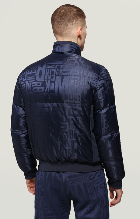 Men's puffer jacket with all-over jacquard, NAVY Men's puffer jacket with all-over jacquard, NAVY, hi-res-1