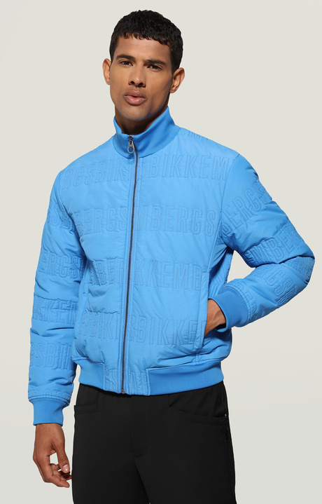 Men's quilted puffer jacket, AZURE, hi-res-1