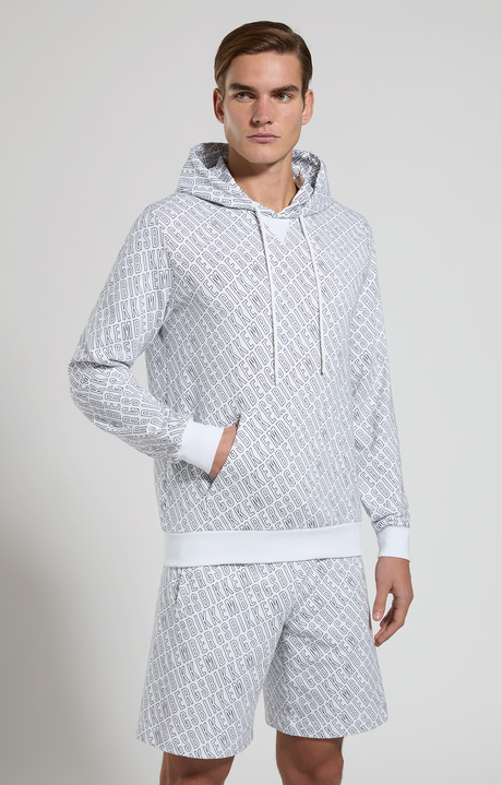 Felpa uomo stampa all-over, WHITE, hi-res-1
