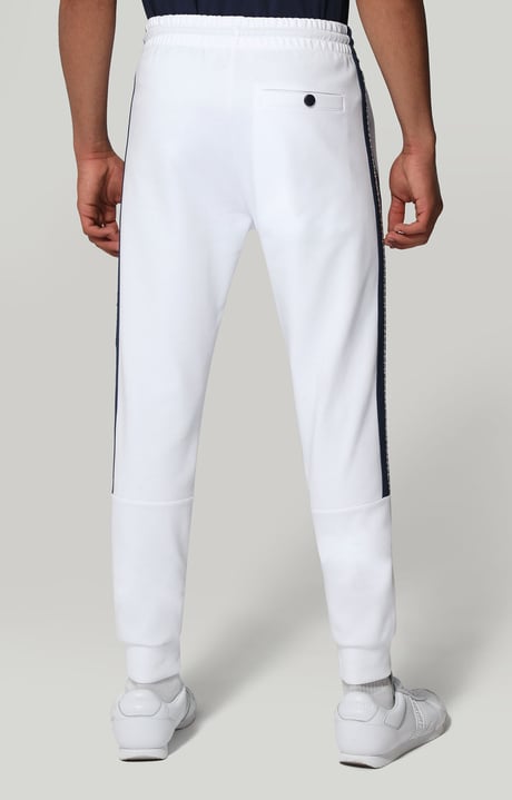 Men's sweatpants in interlock fleece, OPTICAL WHITE Men's sweatpants in interlock fleece, OPTICAL WHITE, hi-res-1