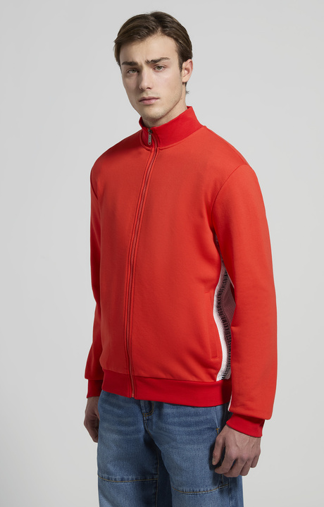 Men's sweatshirt with mesh inserts, FIERY RED, hi-res-1