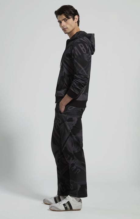 Men's hoodie  with mesh inserts, BLACK, hi-res-1