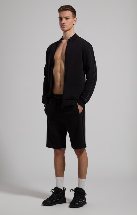 Men's fleece shorts, BLACK, hi-res-1