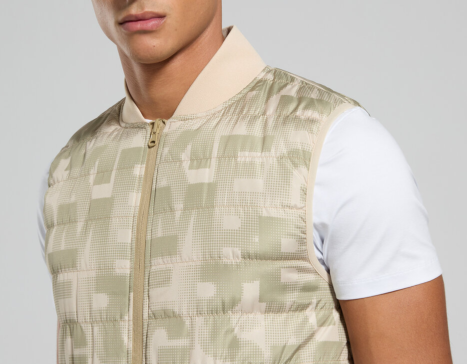 Reversible men's vest, OLIVE GREY Reversible men's vest, OLIVE GREY, hi-res-1