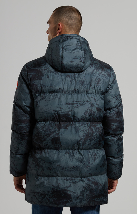 Men's long puffer jacket, ALLOVER GREY, hi-res-1