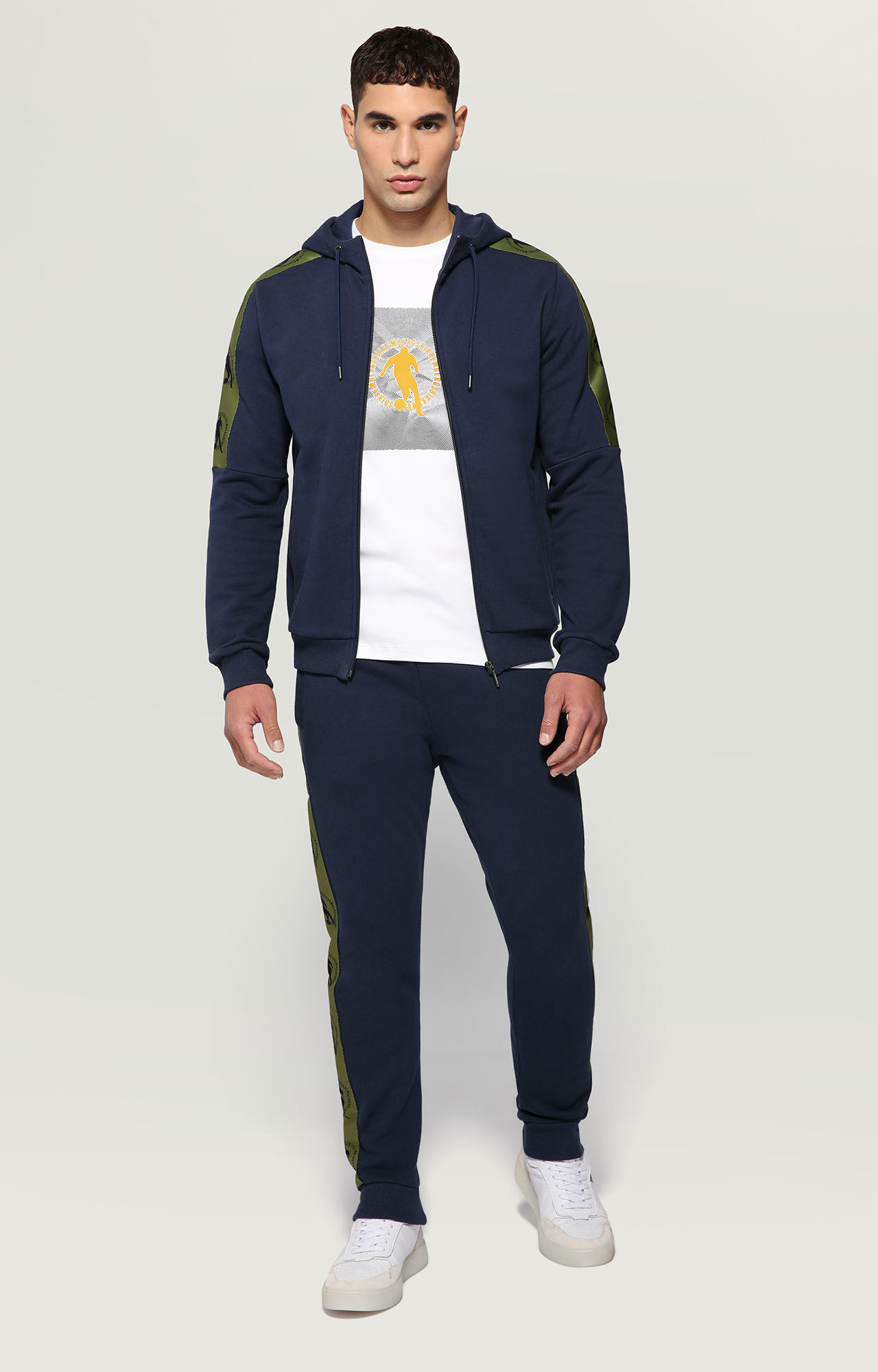 Men's Blue sweatshirt with jacquard tape | Bikkembergs