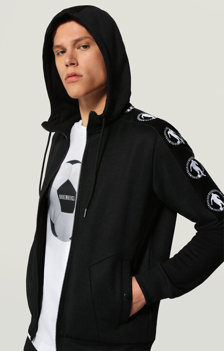 bikkembergs Black Technical sweatshirt with side bands