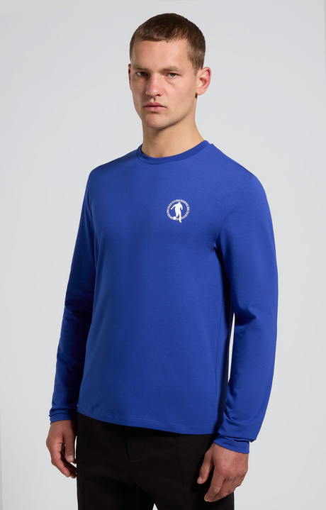 Long-sleeve men's T-shirt - slim fit, MAZARINE BLUE, hi-res-1