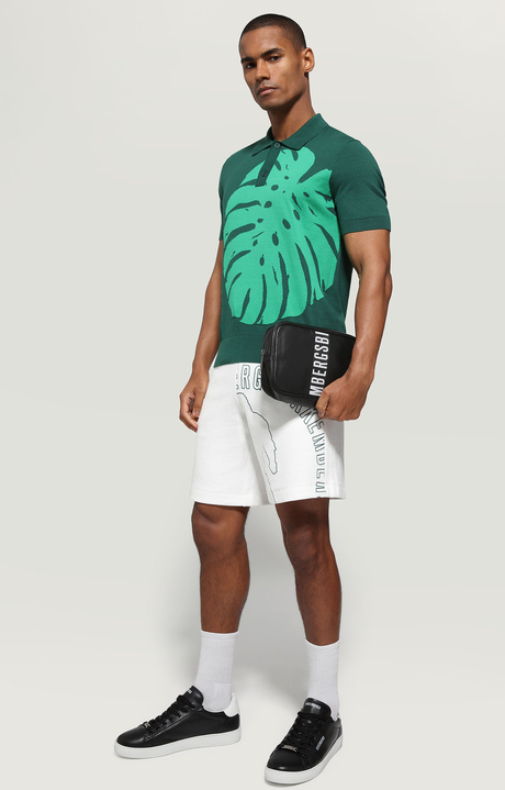 Men's polo shirt - jacquard knit, GREEN, hi-res-1