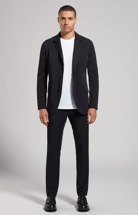Creaseless men's travel jacket, BLACK, hi-res-1