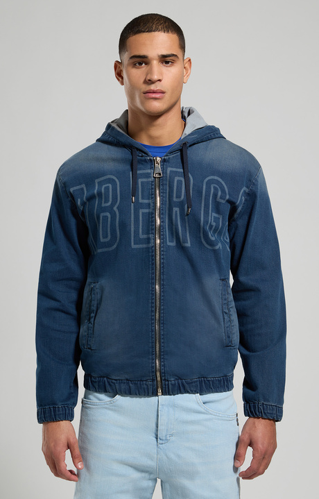 Men's denim jacket, OLIVE GREY, hi-res-1