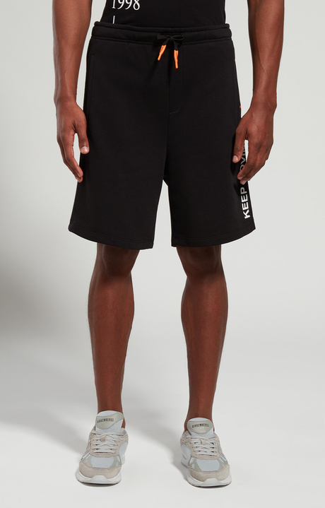 Men's fleece shorts, BLACK, hi-res-1