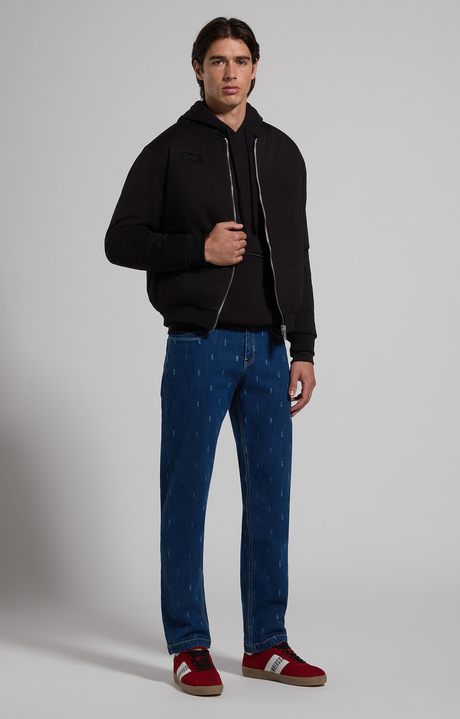 Men's laser-logo jeans, L5 BLUE DENIM, hi-res-1