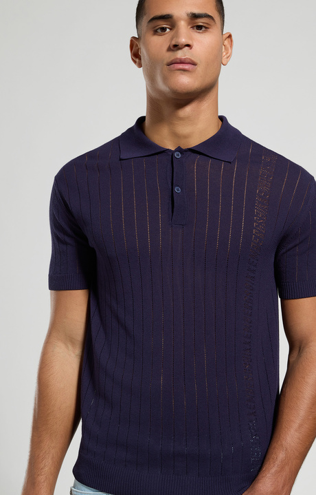 Polo uomo in maglia, MOOD INDIGO, hi-res-1