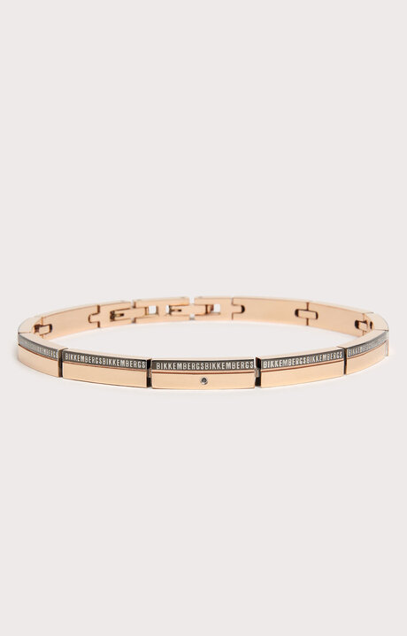 bikkembergs Men's Gold thin bracelet in stainless steel