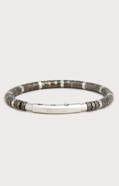 bikkembergs Men's Grey steel bracelet with moving elements