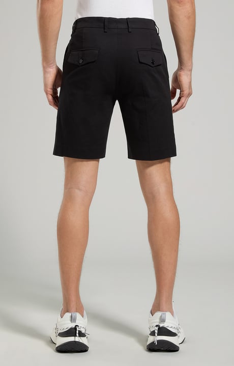 Stretch cotton men's shorts, ANTHRACITE, hi-res-1