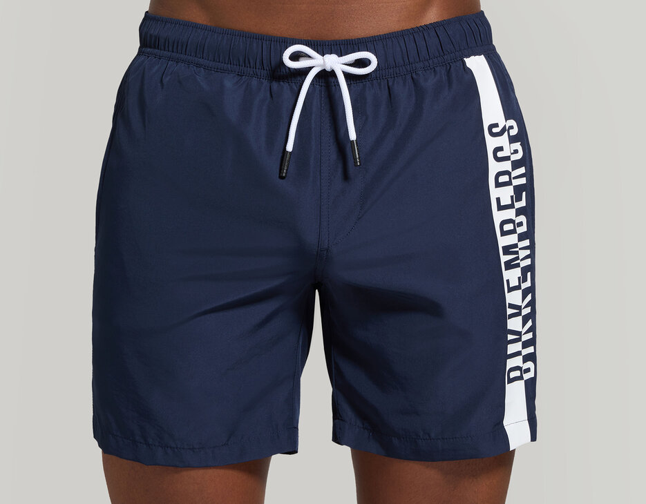 Men's swim shorts with double tape, NAVY Men's swim shorts with double tape, NAVY, hi-res-1