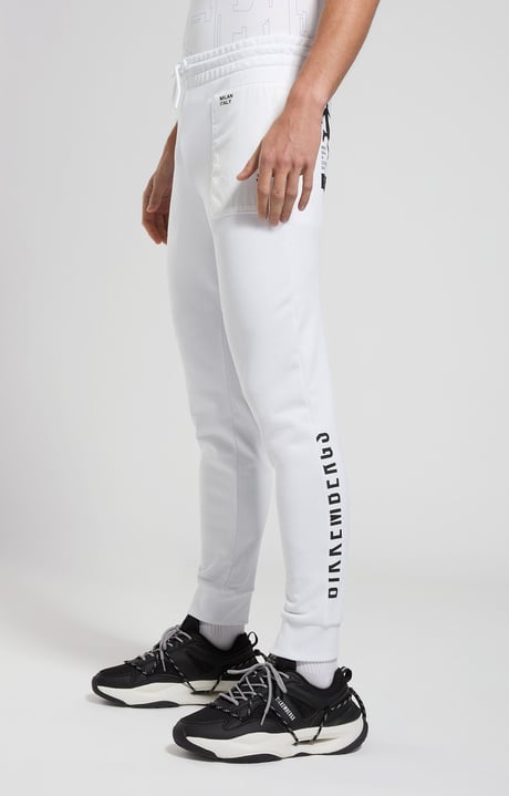 Men's fleece joggers, WHITE, hi-res-1