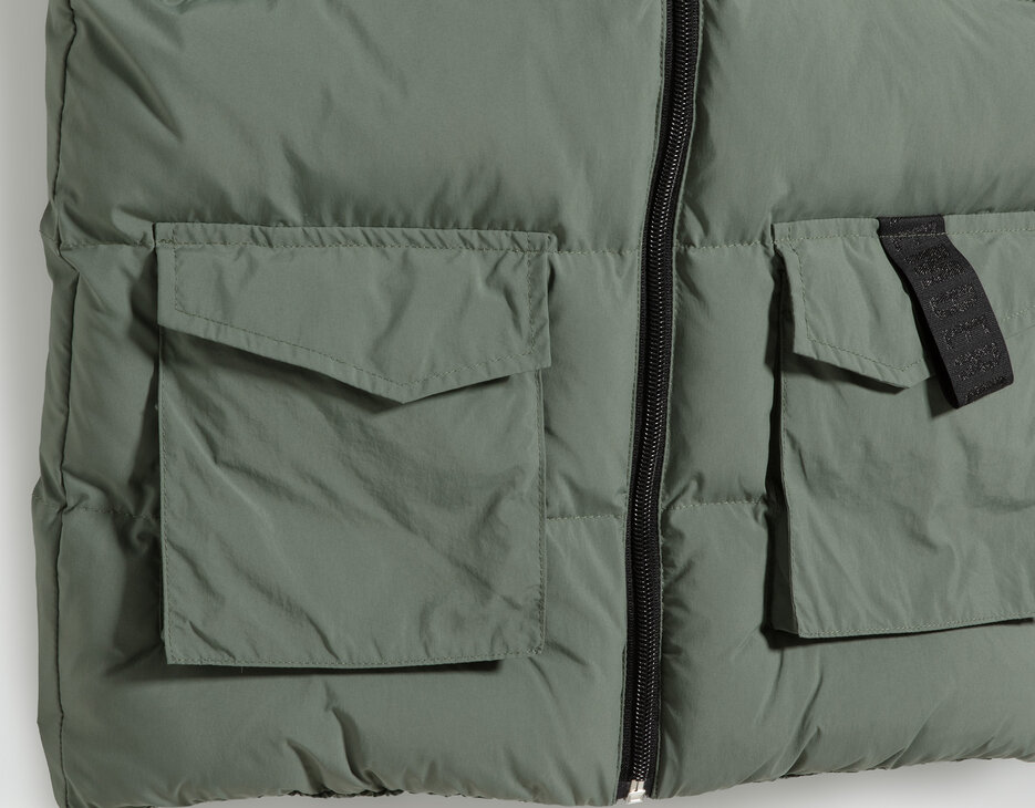 Gilet imbottito bambino con cappuccio, DUCK GREEN, hi-res-1