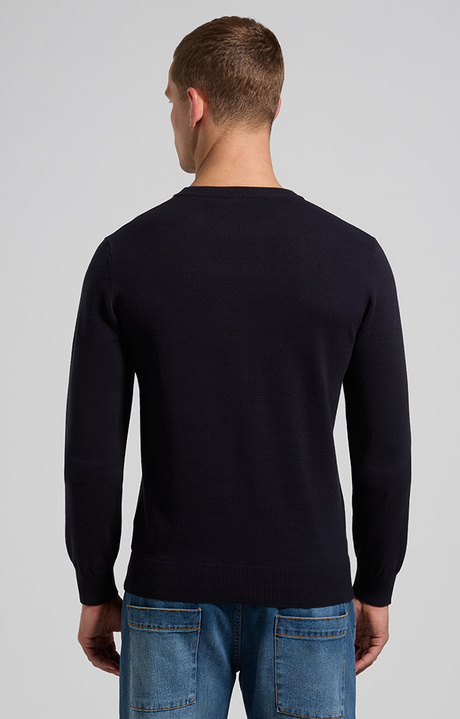 Men's minimal logo sweater, BLACK IRIS, hi-res-1