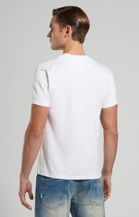 Slim fit men's T-shirt with BKK print, WHITE Slim fit men's T-shirt with BKK print, WHITE, hi-res-1