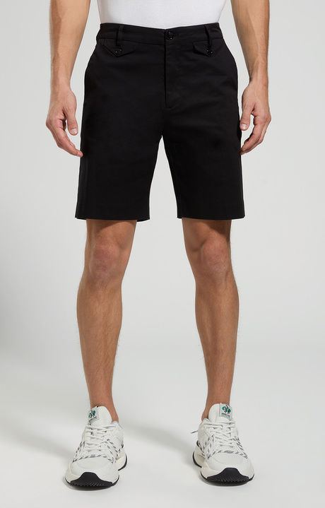 Stretch cotton men's shorts, ANTHRACITE, hi-res-1