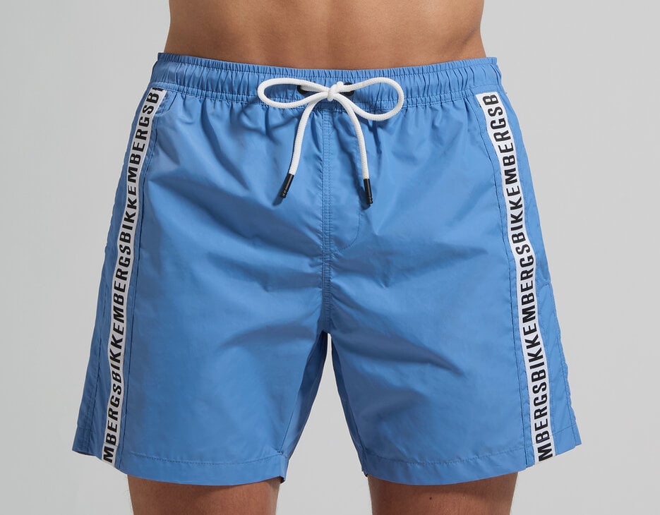 Men's swim shorts - tape insert, BLUE Men's swim shorts - tape insert, BLUE, hi-res-1