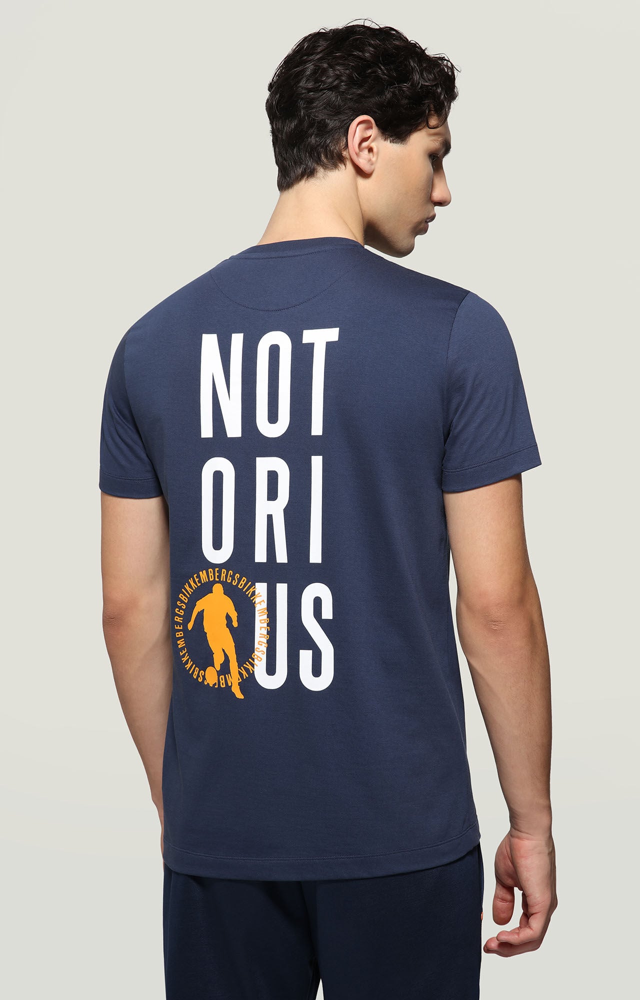 Men's Blue T-shirt front/back print | Bikkembergs