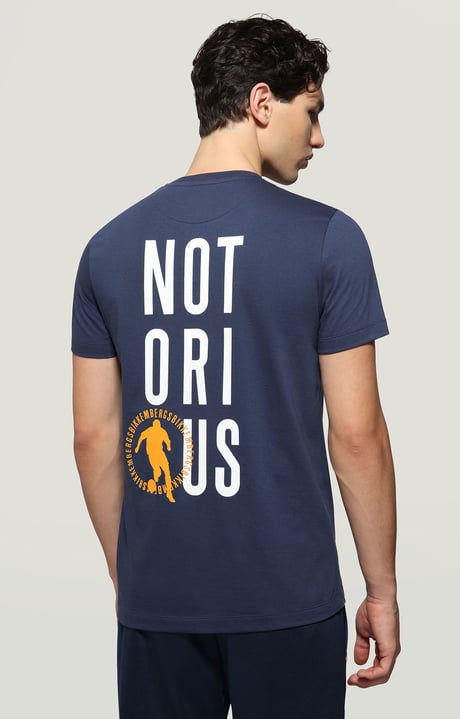 Men's T-shirt front/back print, BLUE Men's T-shirt front/back print, BLUE, hi-res-1