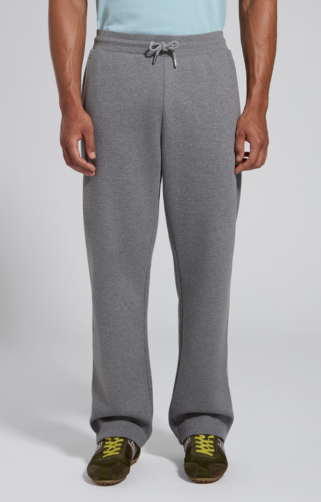 Men's grey loose-fit cotton sweatpants, GREY MELANGE MID/LIGH, hi-res-1