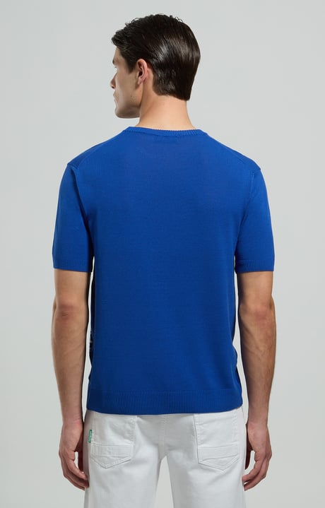 Men's jacquard knit pullover, MAZARINE BLUE Men's jacquard knit pullover, MAZARINE BLUE, hi-res-1
