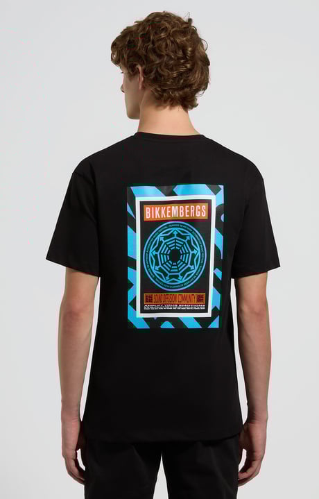 Men’s T-shirt with back print, BLACK Men’s T-shirt with back print, BLACK, hi-res-1