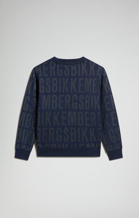 Boy's sweatshirt with all-over logo, BLACK IRIS Boy's sweatshirt with all-over logo, BLACK IRIS, hi-res-1