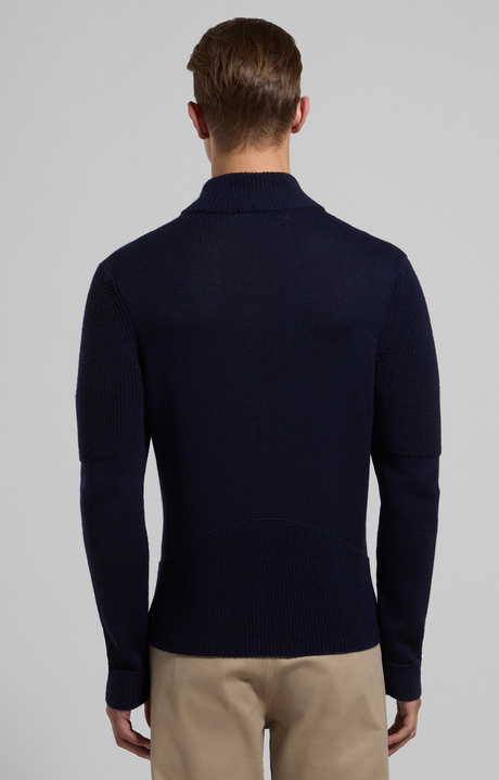 Men’s sweater with zipper details, BLACK IRIS, hi-res-1