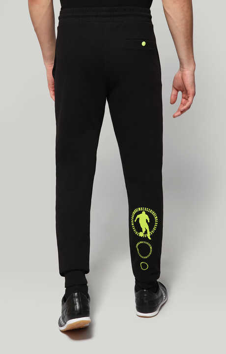 Men's fleece sweatpants with Soccer print, BLACK Men's fleece sweatpants with Soccer print, BLACK, hi-res-1