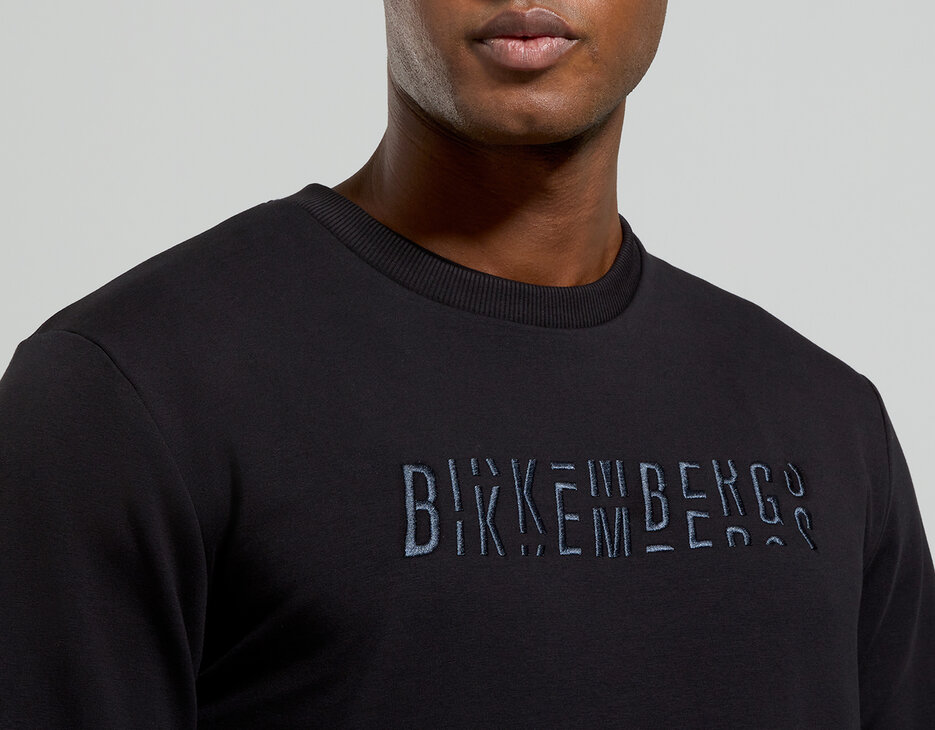 Embroidered men's sweatshirt, BLACK, hi-res-1