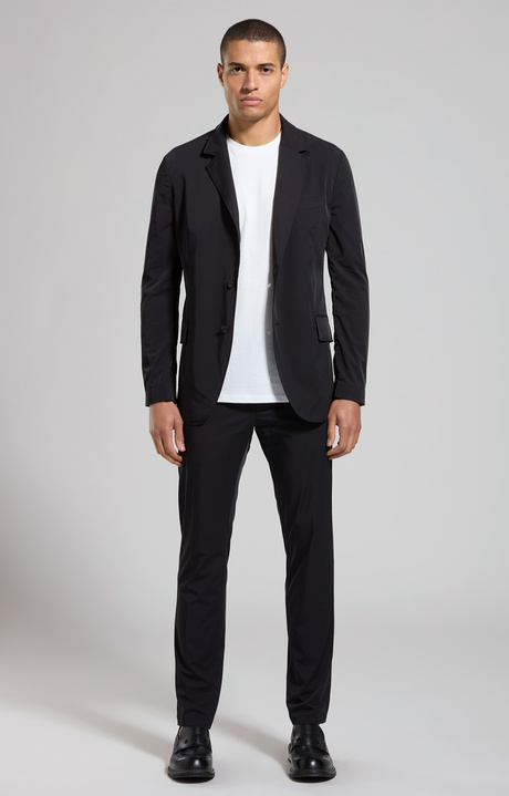 Creaseless men's travel pants - slim fit, BLACK, hi-res-1