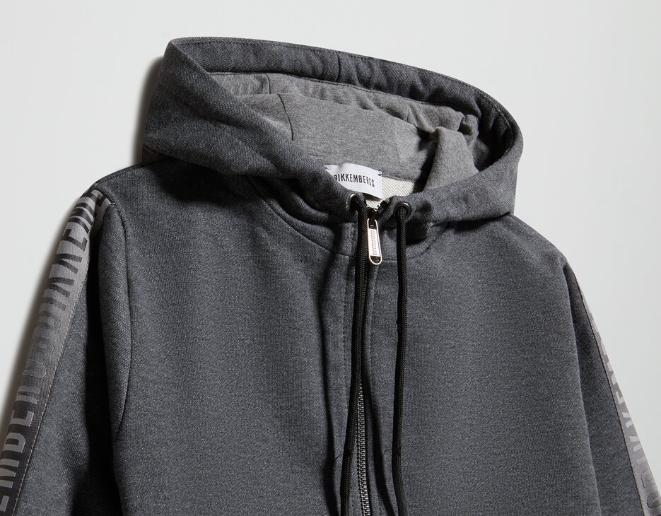 junior's tracksuit set with logo bands, DARK GREY MELANGE, hi-res-1