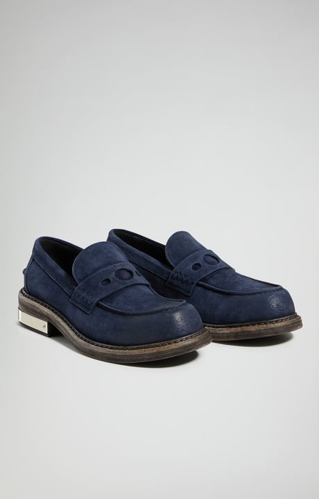 Met men's moccasins , NAVY Met men's moccasins , NAVY, hi-res-1