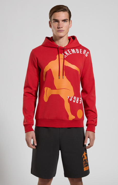 Men's hoodie sweatshirt, POMPEIAN RED, hi-res-1
