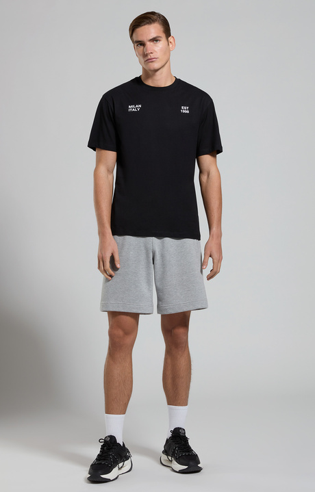 Men's fleece shorts, GREY MELANGE MID/LIGH, hi-res-1