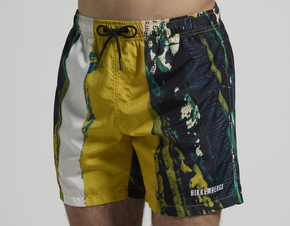 Men&rsquo;s packable swim shorts, YELLOW, hi-res-1
